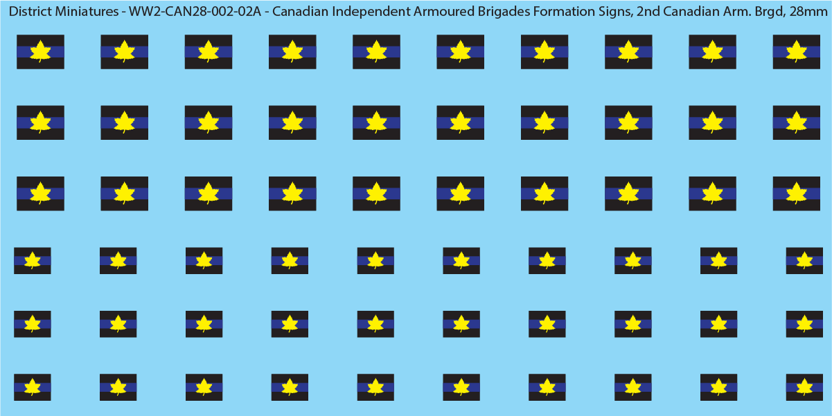 WW2 Canada - Canadian Independent Armoured Brigades Formation Signs (Multiple Options), 2nd Canadian Armoured Brigade