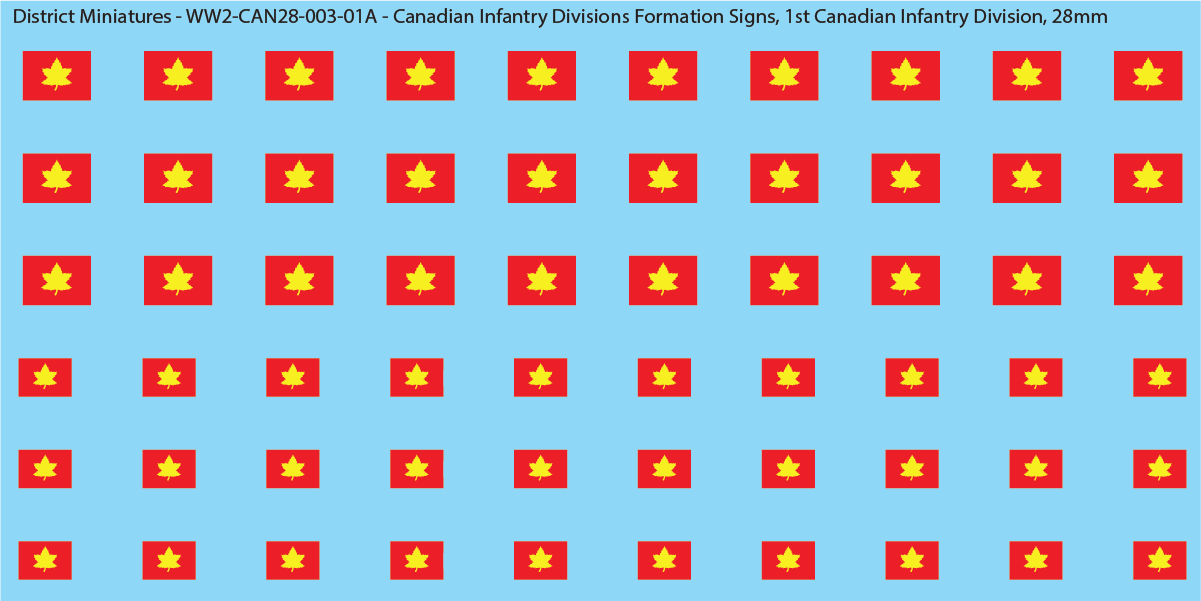 WW2 Canada - Canadian Infantry Divisions Formation Signs (Multiple Options), 1st Canadian Infantry Division