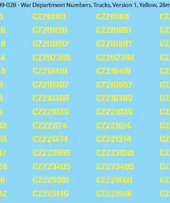 WW2 Canada - Canadian War Dept Numbers, Trucks, Sheet 1: Yellow