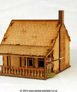 Old West - House with Porch - Stone Chimney 2