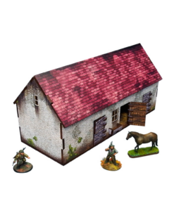 Alternative view of WW2 Normandy Stable w. Dovecote (28mm)