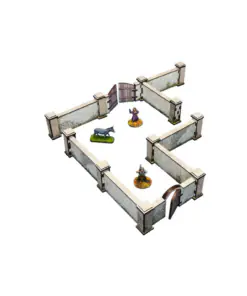 WW2 Normandy Stone Wall w. Gate (high) (28mm)