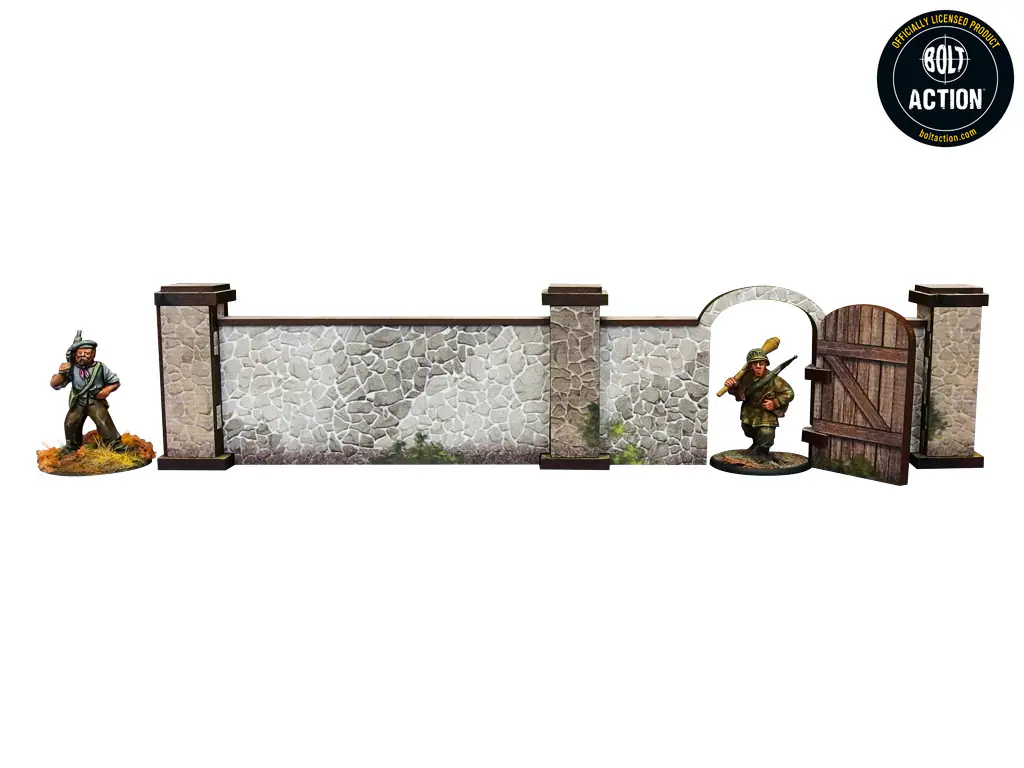 WW2 Normandy Stone Wall w. Gate (high) (28mm) - Image 2