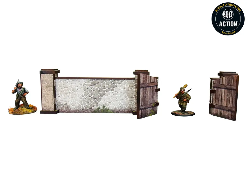 WW2 Normandy Stone Wall w. Gate (high) (28mm) - Image 3