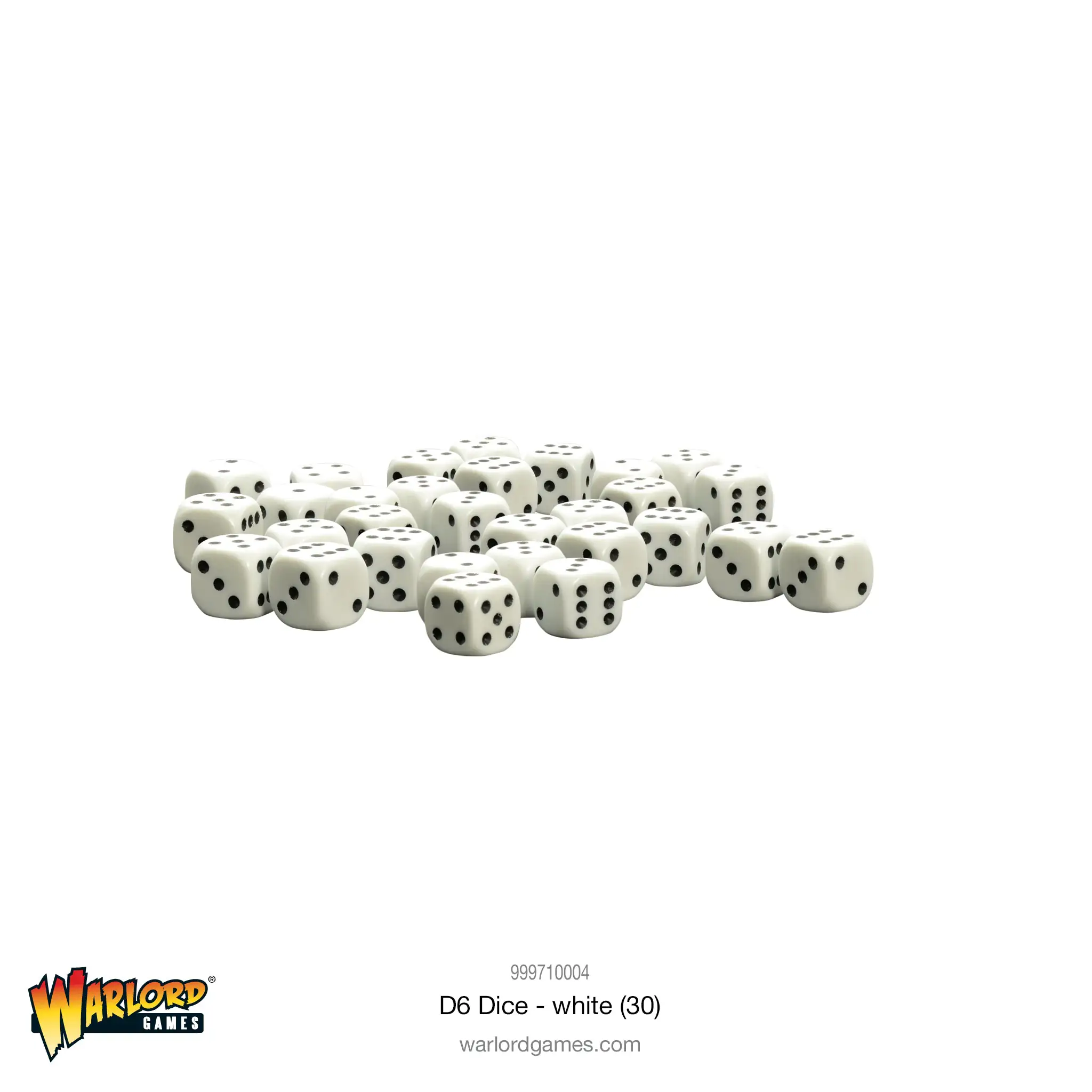 Spot Dice 10mm - White with Black Spots (30)