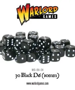 Spot Dice 10mm - Black with White Spots (30)