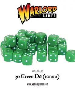 Spot Dice 10mm - Green with White Spots (30)