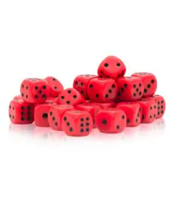 Spot Dice 10mm - Red with Black Spots (30)