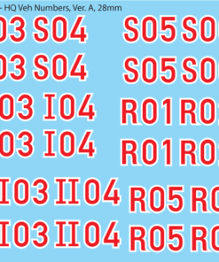 WW2 German - German HQ Vehicle Numbers, 28mm Version A: Red and White