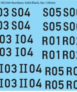 WW2 German - German HQ Vehicle Numbers, 28mm Version I: Solid Black