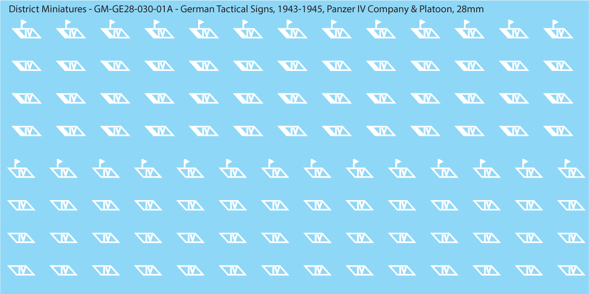 WW2 German - German Tactical Signs, 1943-1945 (Multiple Options), 28mm Panzer IV Company & Platoon