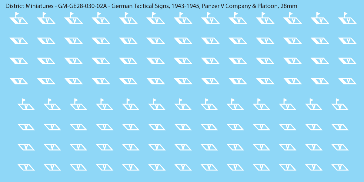 WW2 German - German Tactical Signs, 1943-1945 (Multiple Options), 28mm  Panzer V/Panther Company & Platoon