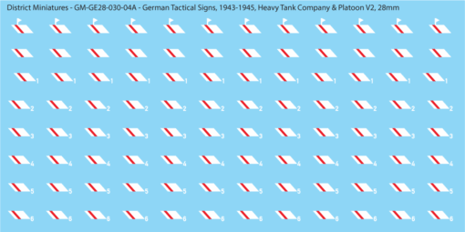 WW2 German - German Tactical Signs, 1943-1945 (Multiple Options), 28mm  Heavy Tank Company & Platoon Version 2