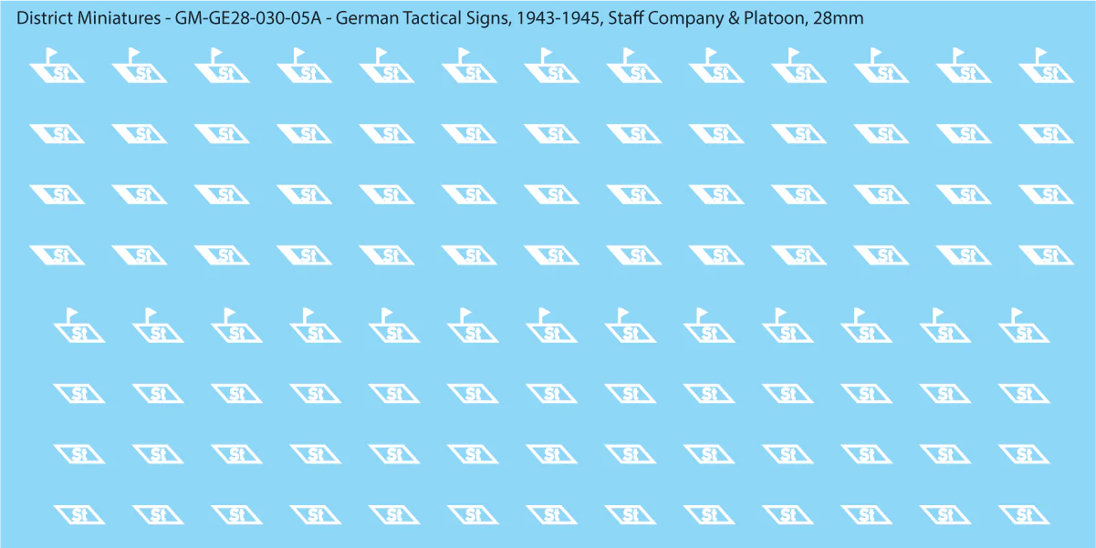 WW2 German - German Tactical Signs, 1943-1945 (Multiple Options), 28mm Staff Company & Platoon