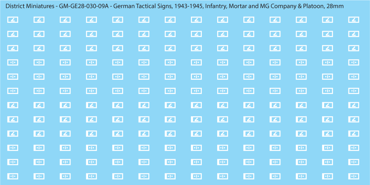 WW2 German - German Tactical Signs, 1943-1945 (Multiple Options), 28mm Infantry Mortar and MG Company & Platoon