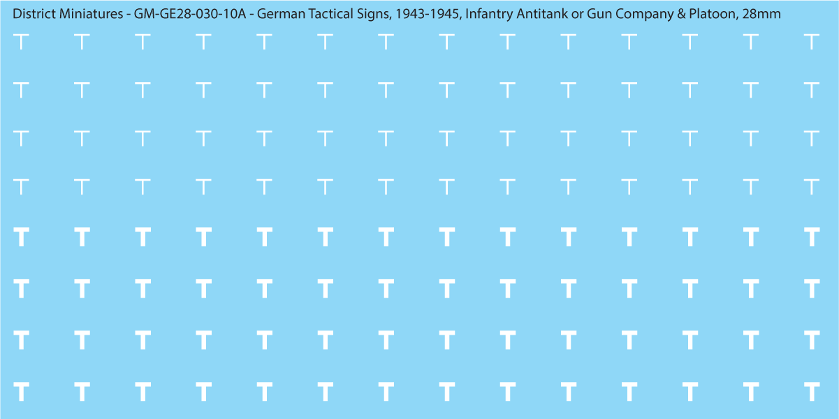 WW2 German - German Tactical Signs, 1943-1945 (Multiple Options), 28mm Infantry Antitank or Gun Company & Platoon