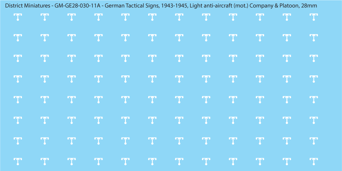 WW2 German - German Tactical Signs, 1943-1945 (Multiple Options), 28mm Light Anti-Aircraft (Mot.) Company & Platoon