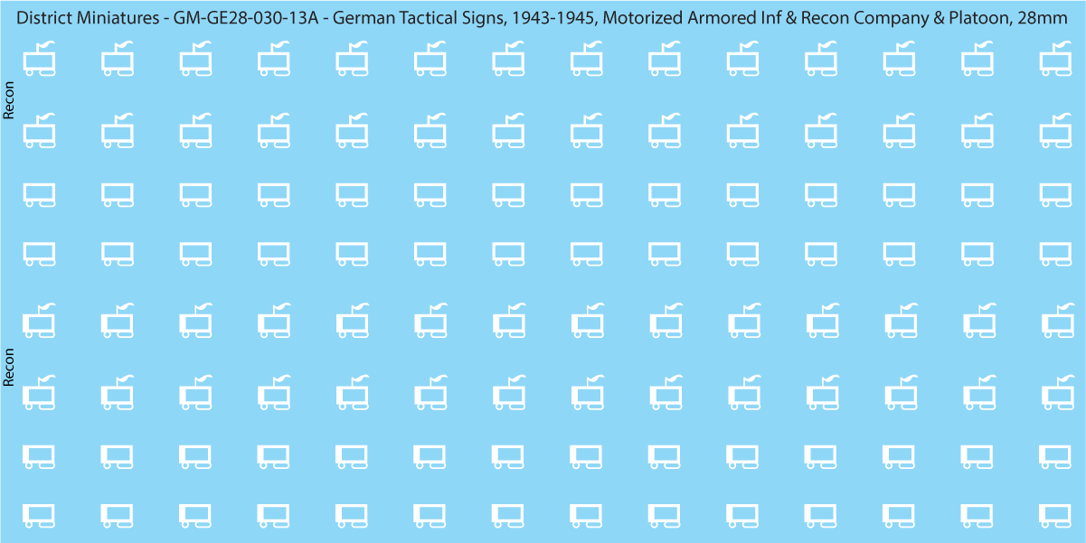 WW2 German - German Tactical Signs, 1943-1945 (Multiple Options), 28mm  Motorized Armored Inf & Recon Company & Platoon