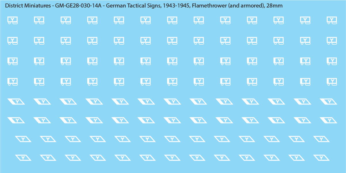 WW2 German - German Tactical Signs, 1943-1945 (Multiple Options), 28mm Flamethrower (and armored)