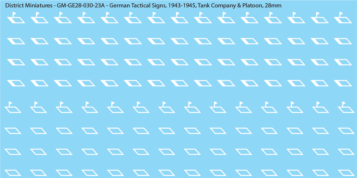 WW2 German - German Tactical Signs, 1943-1945 (Multiple Options), 28mm Tank Company & Platoon