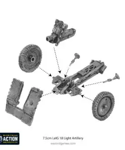 Alternative view of German Heer 7.5cm leIG 18 light artillery (Winter)