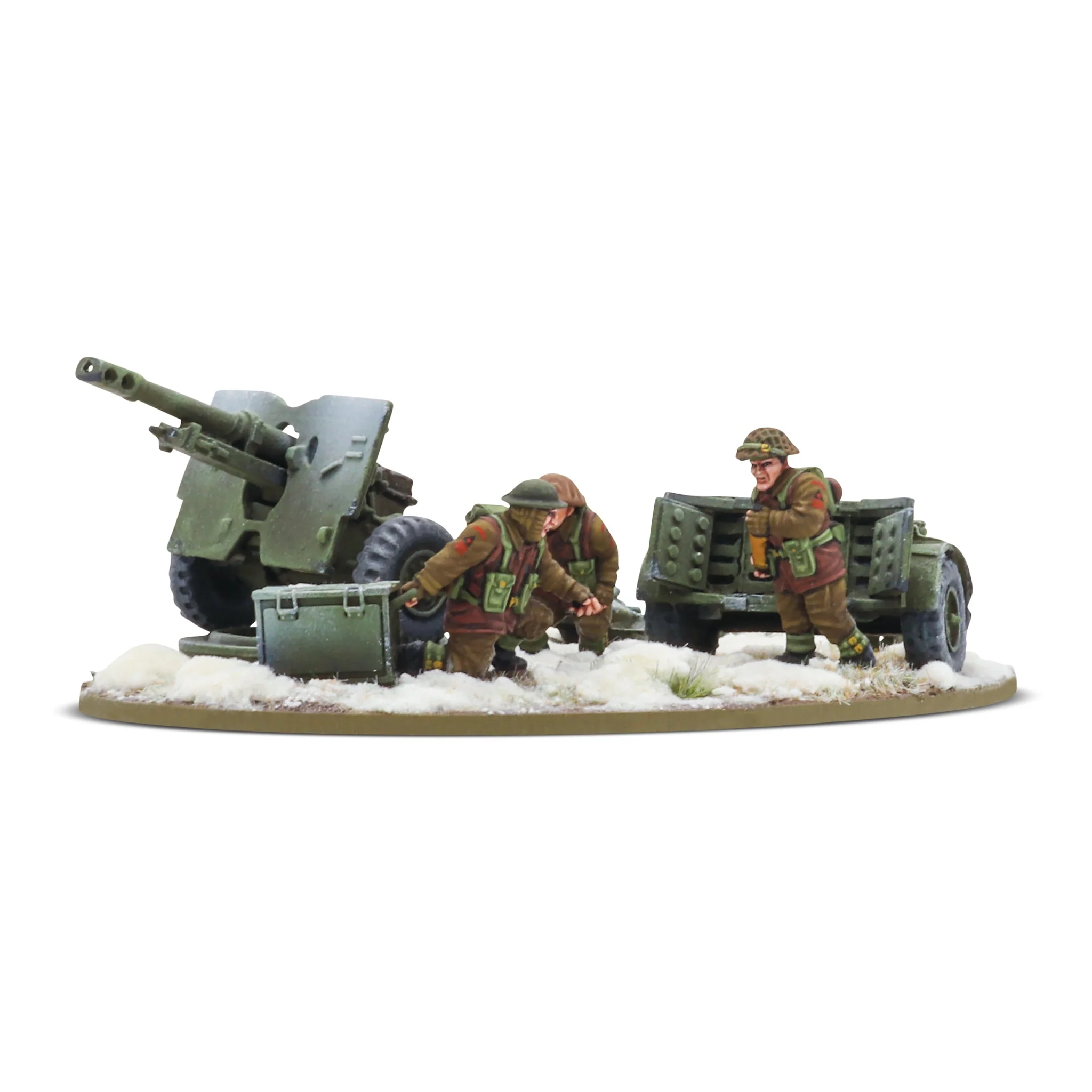 New 25-Pdr Light Howitzer with British Infantry (Winter) Crew