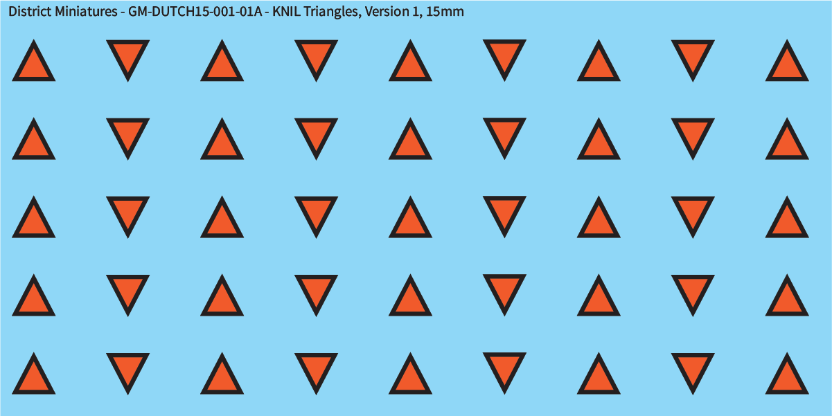 WW2 Dutch -  KNIL Triangles, Version 1, 15mm