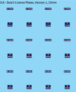 WW2 Dutch -   Dutch License Plates, Version 1, 15mm