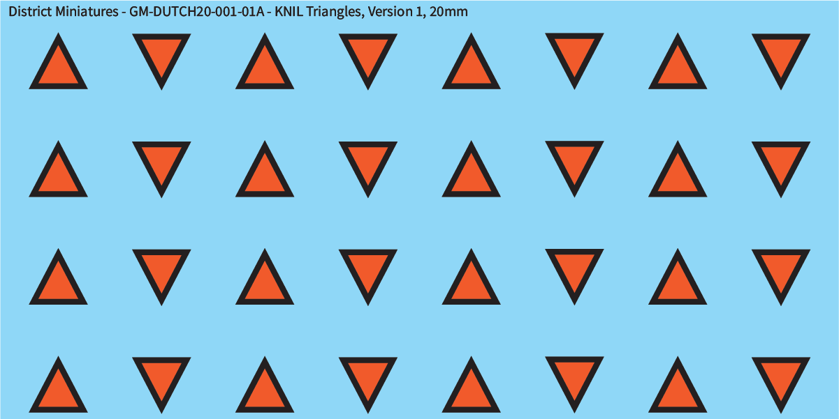 WW2 Dutch - KNIL Triangles, Version 1, 20mm
