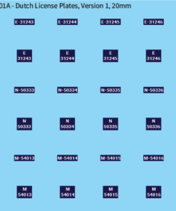 WW2 Dutch -  Dutch License Plates, Version 1, 20mm