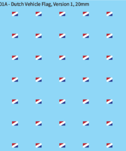WW2 Dutch - Dutch Vehicle Flag, Version 1, 20mm