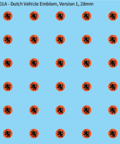 WW2 Dutch - Dutch Vehicle Emblem, Version 1, 28mm