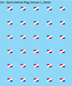 WW2 Dutch - Dutch Vehicle Flag, Version 1, 28mm