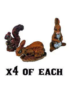 DMH662 Blister Squirrels (4) & Bunnies (8)