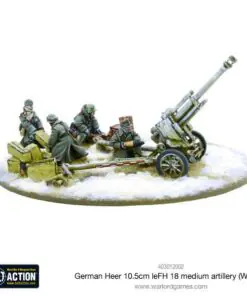 Alternative view of German Heer 10.5cm leFH 18 medium artillery (Winter)