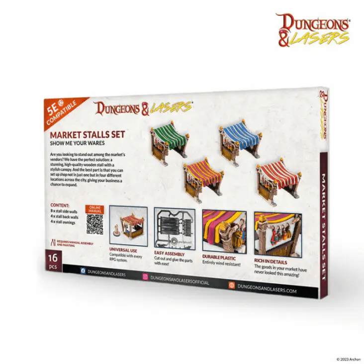 Market Stalls Set, Dungeons and Lasers, Unpainted, Archon Studio - Image 4