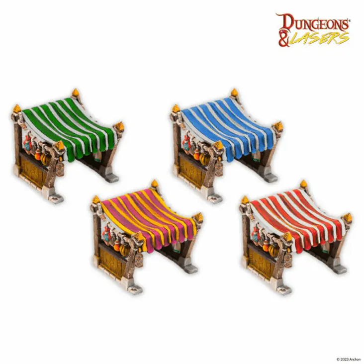 Market Stalls Set, Dungeons and Lasers, Unpainted, Archon Studio - Image 2