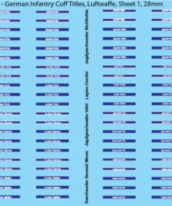 WW2 German - German Infantry Cuff Titles (Multiple Options), 28mm Luftwaffe (Sheet 1)