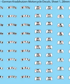 WW2 German - German Kradshutzen Motorcycle Decal, 28mm Decals