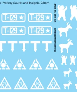 Soviet Variety of Guards Insignia, 28mm Decals