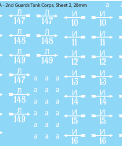 2nd Guards Tank Corps Sheet 2, 28mm Decals