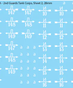 2nd Guards Tank Corps Sheet 2, 28mm Decals