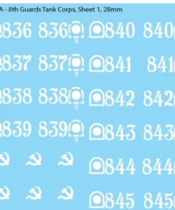 8th Guards Tank Corps (Multiple Options), Sheet 1, 28mm Decals