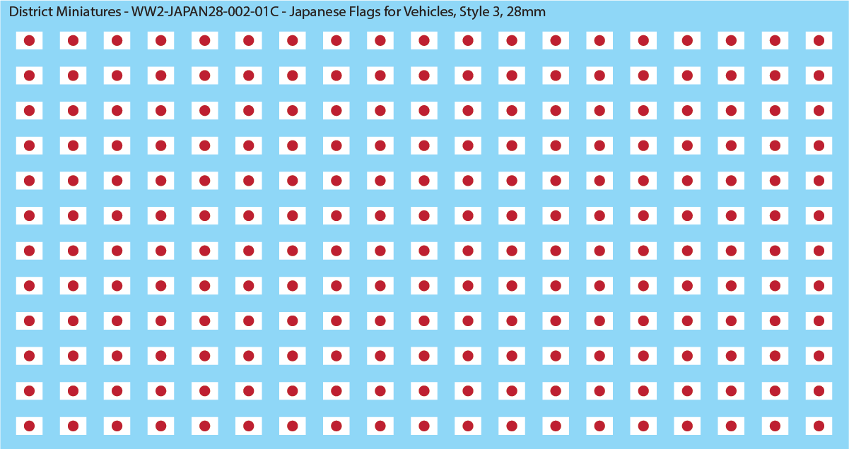 WW2 Japanese - Japanese Flags for Vehicles, Sheet C: Japanese Flag "Nisshōki", 28mm Decals