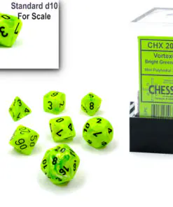 Vortex Mini-hedral Bright Green/black 7-Dice Set