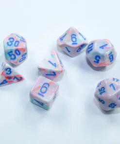 Festive Mini-hedral Pop Art/blue 7-Dice set