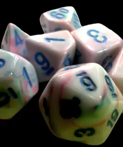 Alternative view of Festive Mini-hedral Pop Art/blue 7-Dice set