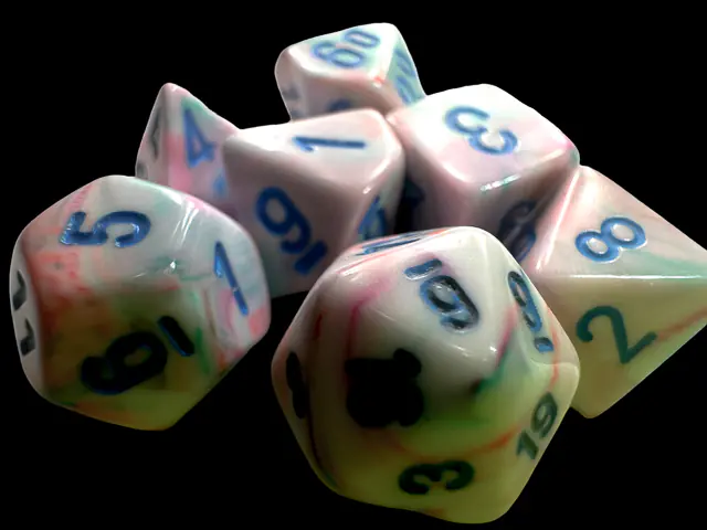 Festive Mini-hedral Pop Art/blue 7-Dice set - Image 2