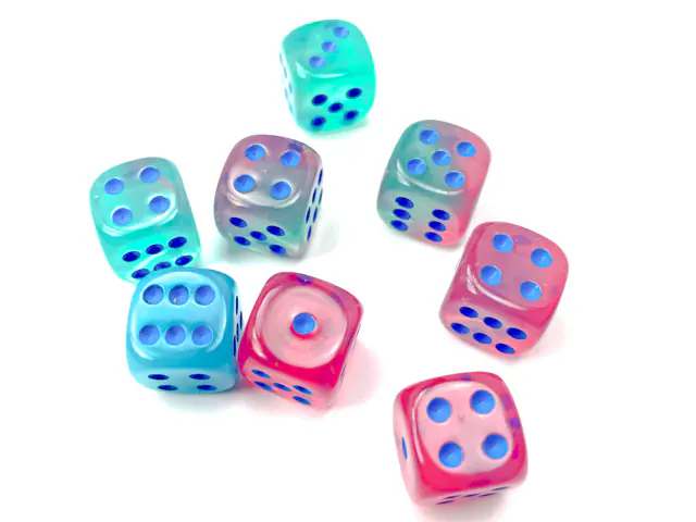 Gemini Gel Green-Pink/blue Luminary 12mm d6 Dice Block (36 dice) - Image 2