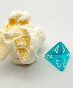 Alternative view of Translucent Mini-Polyhedral Teal/white Dice Set (7)